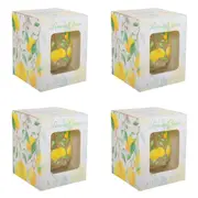 4x Gibson Gifts Lemon Grove Stemless Water Glass Tumbler Drinkware Clear 13cm