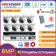Hikvision 8CH 4K CCTV System 8MP Smart Hybrid Light ColorVu+IR POE Camera Audio