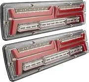RUEHALF 2pcs 12-24V LED Truck Tail Light Rear Lights Stop Brake Indicator Signal Lamp For Trailer Caravan Lorry Tractor