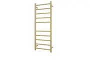 Radiant RTR430 Round Bar Heated Towel Rail - 430 x 1100mm- Brushed Gold - Stainless Steel - Bottom Right/Top Left Wiring
