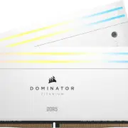 Corsair DOMINATOR® TITANIUM RGB 32GB (2x16GB) DDR5 DRAM 6400MT/s CL32 Intel XMP Memory Kit — White