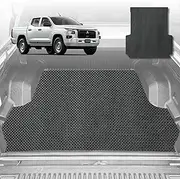 6D Diamond Ute Tub Mat for All-New Mitsubishi Triton Double Cab (LC/MV) 2024-Current (with Spray On Liner or No Liner) - Poly Material - Non-Slip & Scratch-Proof - Custom Car Fit - Black