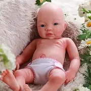 SERENDOLL 18" Full Silicone Reborn Baby Doll Soft Solid Silicone,Infant Soft Body Dolls That Look Real,Not Hollow Vinyl Dolls,Gifts for Newborn Babies Bald Gril 039