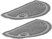 Toyvian 2Pcs Cat Litter Mat Non Slip Cat Litter Box Floor Mat Comfortable and Durable Pet Accessory Half Corners Compatible with Various Litter Boxes