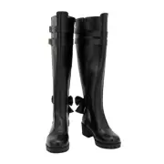 Ensemble Stars Nito Nazuna Long Leather Boots Cosplay Bowknot Anime Black Shoes