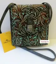 Patricia Nash NWT ANDREA MASTER CROSSBODY ORGANIZER Tooled Turquoise MSRP $229