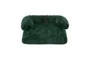 Charlie's Shaggy Faux Fur Bolster Sofa Protector Calming Dog Bed Eden Green (Small, Large,XX Large)
