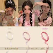 Hair Tie Ribbon / Hair Clip / Hairband / Set 11 - Set of 3 - Ribbon - 1 Roll - Milky White & 1 Roll - Light Pink & 1 Roll - Peach Pink - One Size