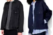 UNIQLO Denim Trucker Jacket Cotton Stretchability Dark Gray / Blue Unisex
