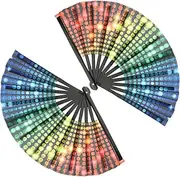 HOOTNEE Hand Fan Set 2pcs Chinese Decorative Folding Fan Portable Small Fan Bamboo Fan Stage Prop