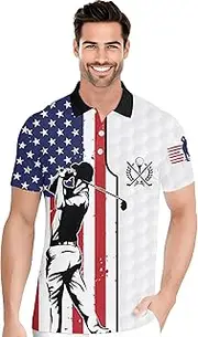 [PAGYMO] Golf Shirts for Men Funny Golf Polos for Men Tropical Golf Shirts for Men Golf Gift