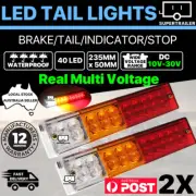 2x Trailer lights 20 LED STOP TAIL INDICATOR TRUCK CAMPER LIGHT UTE 4WD 10-30V
