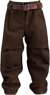 Generic 1/12 Doll Pants and Belt, Outfit for Action Figures, Suitable for 6 Inch Models , Dark Brown Pant