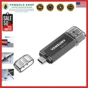 Versatile 128GB Type C & USB A Dual Flash Drive - Shockproof Design Included