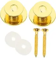 Kisangel 2Pcs Guitar Strap Buttons Strap Locks for Electric Acoustic Guitars Secure Mushroom Head Design Present for Guitarists Gloss Finish Easy Installation