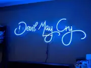 Devil May Cry Blue Neon Light Sign Glass Handmade Wall Art Lamp 24"x12"