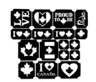 bm2024 set canada heart leaf love pride GLITTERTATTOO 14 stencils glitter tattoo