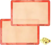 Silicone Baking Mat for Jelly Roll Pan, Non-Stick Silicone Baking Sheet Liners Compatible with Nordic Ware Naturals Jelly Roll Pans, 2 Pcs Food Grade Baking Mats for 10 x 15-inch Swiss Roll Pan