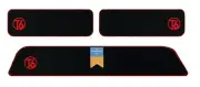 VW Transporter T6 Carpet Step Mat Set with Red T6 Logo Black Carpet