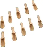 10 Pcs Mini Wooden Bamboo Spoons Tea Scoop Wood Small Spice Spoons Mini Bath Salt Spoon Short Handle Wooden Candy Condiment Spoons DIY Decorations