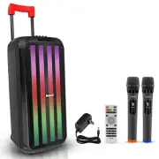 5Core Bluetooth Party Speaker 8 inch PA RGB Karaoke Machine + 2 Wireless Mic