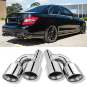 2.5" Inlet 4" Outlet H-Type Dual Wall Exhaust Tips For Benz W204 W211 C-Class