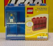 Retired LEGO Minifigure Display New Blue Holds 8 Minifigures Included Minifigure