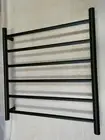 BLACK MATT black NON Heated Towel Rail rack round ladder 620 mm wide 6 bar