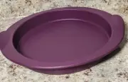 Tupperware Silicone Baking Form Round Purple 1 Large "CAKES JUST SLIDES OUT" NEW
