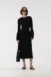 Leonora Knit Dress Black Size 8 | Elka Collective