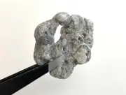 Natural Holey Beach Rock Hag Stone Fairy Wish surf-tumbled w/calcite crystals US