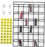 Healeved 36Grids Classroom Over The Door Pocket Chart Organizer Multi Functional PVC Storage for Cell Phones Cosmetics and Jewelry Space Saving Hanging for Home