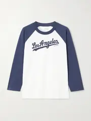 [Sporty & Rich] Sporty & Rich - + La Dodgers Printed Cotton-jersey T-shirt - Navy - small small Blue