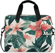 Quteprint Tropical Palms Leaves Flower 15.6 Inch Laptop Bag Briefcase for Business, Water-Resistant Computer Bag Fits 14-16 Inch Notebook for Men Women, Office Travel Work Backpack, Multi, 40x7.5x30cm