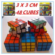 48 x Mini Colourful Puzzle Magic Cubes 3X3 Birthday Gift Kid Adult Fun Twist Toy