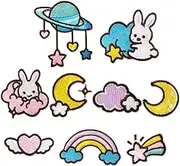 NUOBESTY 9pcs Planet Embroidered Clothing Patches DIY Repair Applique for Jeans Shirts Backpacks Decorative Embroidery Patches for Creative Clothing Decor