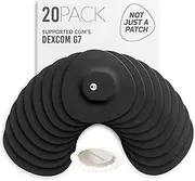 Not Just A Patch Dexcom G7 Adhesive Patches (20 Pack) – Stelo CGM Sensor Patches – Breathable & Sweatproof Design with Precision-Cut Hole for Ventilation, Secure Fit & Long-Lasting Hold – Black