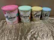 Tupperware Beautiful and Colorful New Set of 4 Canisters with Spanish Theme