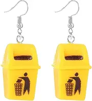 [LPYO] Trash Can Earrings for Women Girls Creative Cute Funny Resin Toilet Bottle Dangle Earrings Handmade Kawaii Colorful Drop Earrings Jewelry Gifts