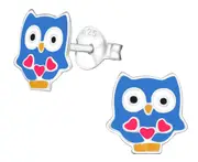 Children's Sterling Silver Owl Stud Earrings