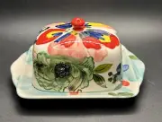 NWT Anthropologie AMARYLLIS Floral Butter Dish and Cover