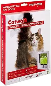 Pet-Tek Wood Fitting Cat Door, White 25x20cm