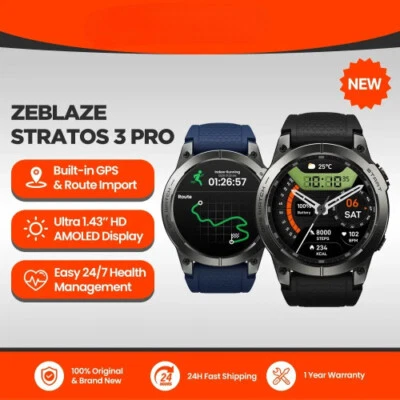 Smart Watch 1.43” HD AMOLED Display Built-in GPS Bluetooth Phone Calls Sports