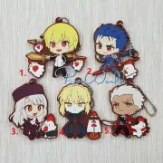 Anime Fate Grand Order rubber Keychain Key Ring Race Straps cosplay