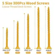 300-Piece SUNXULIMI Assorted Self-Tapping Wood Screws Set with Anti-Corrosion To