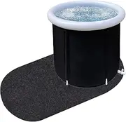 Foxtell Ice Bath Mat, Cold Pod Mat for Ice Bath Tub - Cold Plunge Mat 4.59X3.28FT, Black, Rectangular, Felt and Silicone