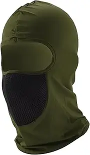 X AUTOHAUX Mesh Masks Face Mask Polyester Face Cover Sun Protection Breathable Army Green 1 Pcs
