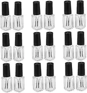 DECOMELODY 20Pcs Empty Nail Polish Bottles with Brush Refillable Nail Containers Clear Design for DIY Nail Polish Cuticle Oils Perfumes and More