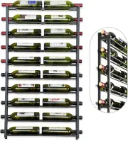 Wall Mount Wine Rack: Wall Mounted Wine Holder for 20 Wine Bottles Display - Bla