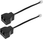 2 Pack Telephone Adaptor Double Phone Line Splitter Home Phone Jack Splitter Rj11 to Rj14 4-core Cable Adapter